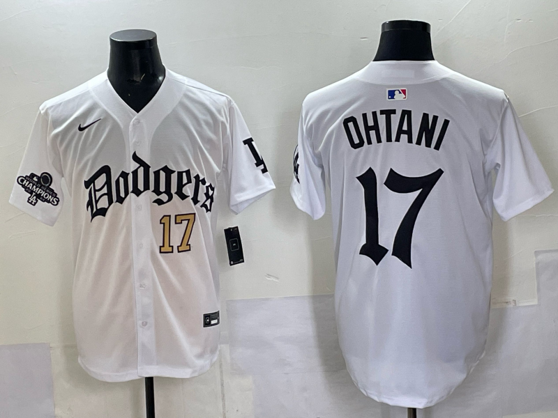 Men Los Angeles Dodgers 17 Ohtani white Nike 2025 MLB jersey 009